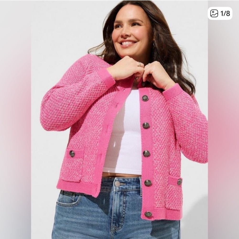 Torrid Bright Pink Cardigan size 4